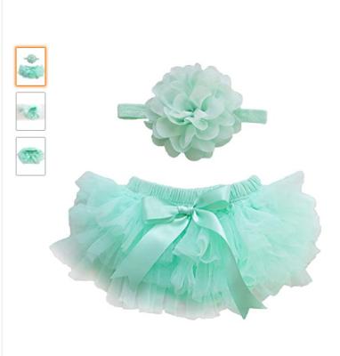 China Breathable Newborn Baby Bloomers All Around Mint Ruffle Chiffon Infant Tutu Briefs for sale