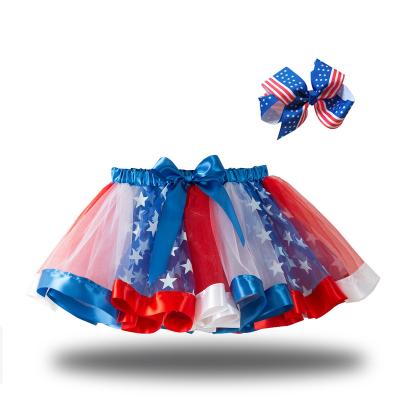 China Wholesale Breathable July Tutu Babies Clothing Tutu Skirt Front With Hair Bow Clip for sale