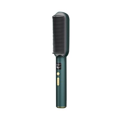 China New Pro Hair Straightener Electric Negative Ion Curling PTC Heating Comb Dual Function Electric Hair Brush Sraight Hair Comb for sale