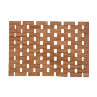 China Sustainable Luxury Custom Made Bamboo Bathroom Floor Shower Bath Mat Anti Slip Mat for sale