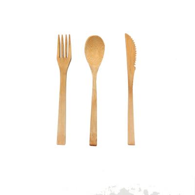 China Customized Viable Western Logo Style Bamboo Fiber Bamboo Spoon Fork Knife Set for sale