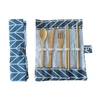 China Sustainable Biodegradable Flatware Sets Portable Bamboo Spoon Travel Set , Bamboo Spoon Set for sale