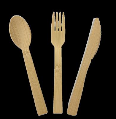 China Disposable Biodegradable Disposable Knife Fork Spoon Bamboo Wooden Cutlery Set Wedding Supplies for sale