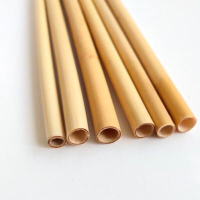 China Modern hot sale 20cm biodegradable custom logo reusable yellow bamboo straws set, bamboo straw for sale