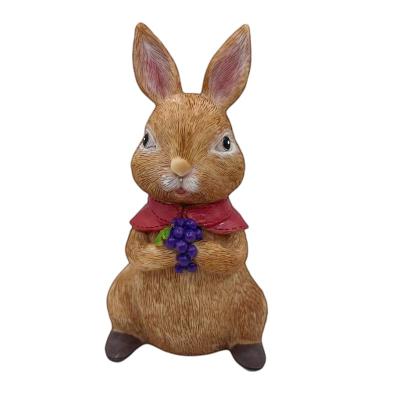 China New China Home Furnishings Border Pieces Resin Rabbit Toys Easter Pastoral Gifts Window Decoration Resin Rabbit Toys for sale