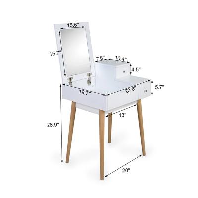 China HANYEE New Design HANYEE Removable Design Hot Selling Nightstand Mirror Dresser Bedroom Decor Simple White for sale