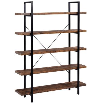 China HANYEE Retro Industrial Open Free Standing Shelf Display Cabinet (Other) Adjustable Living Room Bedroom Tilting Ladder Shelves for sale