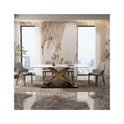 China HANYEE designer (the other) minimalist household type rectangular dining table light slate light Italian style luxury adjustable dining table for sale