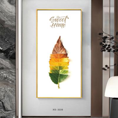 China 2022 Popular Classic Art Canvas Leaf Molds Modern Abstract Oil Painting Wood Frame for sale