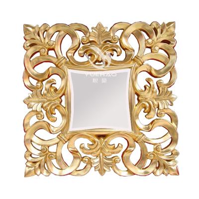 China Classic Five Star Hotel Mirror Decorative Wedding Style PU Mirror Old-fashioned View for sale