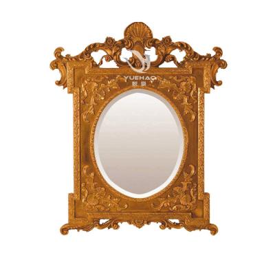 China Large Size Resin Mirror Frame Retro Rectangle Circle Border Classic Luxury Central Mirror Frame for sale