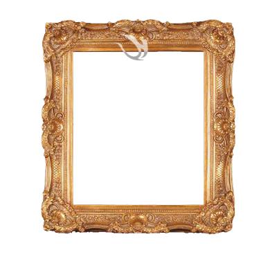 China Custom Classic Home Decor Gold Square Oil Painting Frame Resin Photo Frame for sale