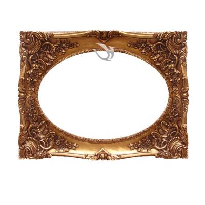 China Gold Macrame Wedding Photo Frame Retro Resin Craft Classical European Oil Painting Frame for sale