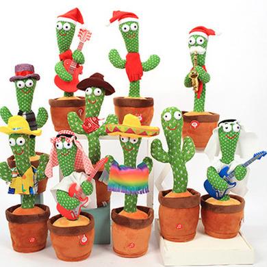 China Wholesale Singing Repeat Recording And Glowing Toy Dance Song Plush Electronic Cactus Jigging Dance Juguete Musical Captus Bailarin Parlant for sale