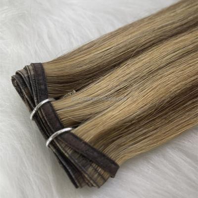 China 2021 Newest Soft Weft Weft 100% Hair Weft Flat Track Good Quality Clean Russian Flat Weft Hair Weft Extensions for sale