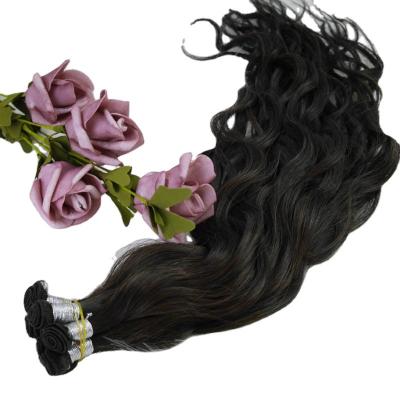 China Clean Soft High Quality Indian Remy Hair Hand Tied Natural Wave Hair Weft Weft for sale