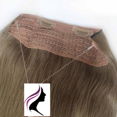 China Hot Selling Natural Soft Clean Halo Hair Wave Hair Extensions Popular Good Quality Wholesale Halo Hair Extensions for sale