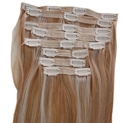 China Factory Wholesale Clean Soft 120G 140G 160G 180G Customized Thick Pulled Remy Clip In Hair Double Ends Extension for sale