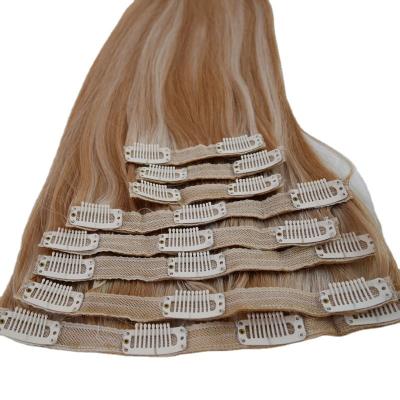 China Skin Clean Soft Seamless Weft European Remy Clip In Hair Extension for sale