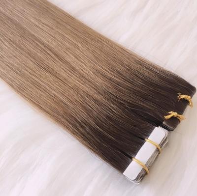 China Clean Soft Wholesale Price Injected Tape Hair Extensions Customized Russian Remy Tape Hair Extensions Customized for sale