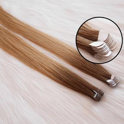 China 2021 Newest Natural Mini Tape Hair Russian Remy Wave Hair Tape Hair Extension for sale