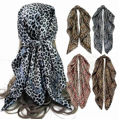 China 2023 New Leopard Print Silk Fashion Head Scarves 90*90 Professional Silk Scarf For Women Wholesale for sale