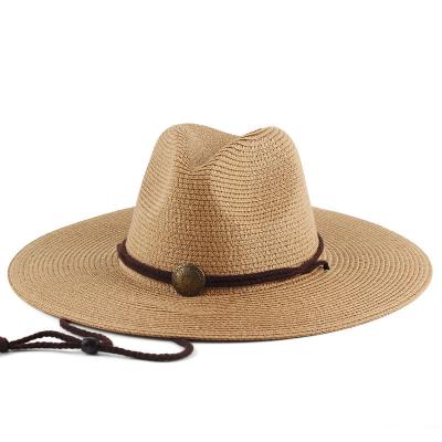 China Wholesale Cozy Casual Outdoor Breathable Windproof Straw Hat Panama Spring And Brim Straw Hat Summer Unisex Models Large for sale