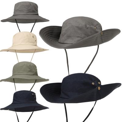 China Custom Logo Brand Bucket Outdoor String Bucket Hat Sun Protection Sun Protection Hat Classic UV High Quality Daily Sport Big Large Opp Bag for sale