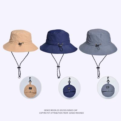 China Summer daily European and American hats travel outdoor hats large birm fisherman bucket hats waterproof sunshade hat for men for sale