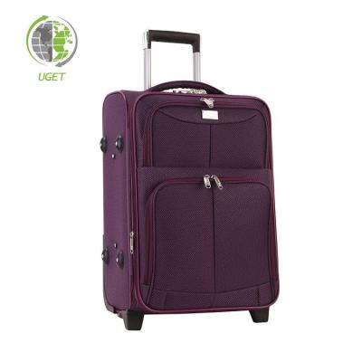 China 2020 China Factory Soft PC Factory Wheel Spinner Nylon Fabric Cabin Suitcase Travel Trolley Luggage Bag With Zipper for sale