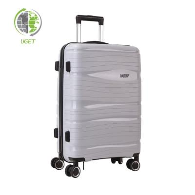 China 3pcs PC Mode Trolley 4 Wheels 100% Nylon Green Aluminum TSA Lock Set Travel To Carry On Trolley Soft Luggage for sale