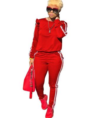 China 2021 Plus Size Women Cheap Solid Color Strap Fungus Sports And Leisure Two Piece Suit Plus Size Woman 2 Piece Jogger Set for sale