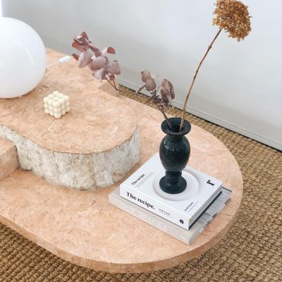 China Nordic Custom Natural Split Stone Hotel Furniture Design Mid Century Furniture Hallway Entryway Tables Luxury Stone Coffee Tables for sale