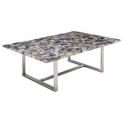 China Prefab Table Tops Home Semi Precious Stone Agate Dining Table Top for sale