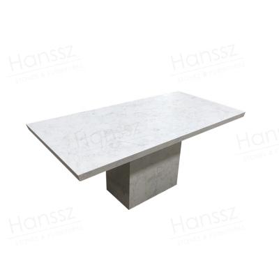 China Marble Stone Table Top - Modern Stone Top Dining Tables Set Large Size Customized Shape Of Base Metal White Marble Legs for sale