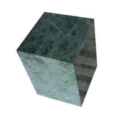 China Newstar Modern Marble Pedestal Side Table Custom Design Hotel Lobby Verde Apli Green Marble Cube Side Table for sale