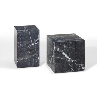 China Newstar natural marble coffee table block stone style modern square marble side table cube table for sale