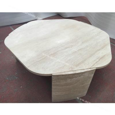 China Nordic style modern marble coffee table customized natural stone villa living room residential furniture for sale