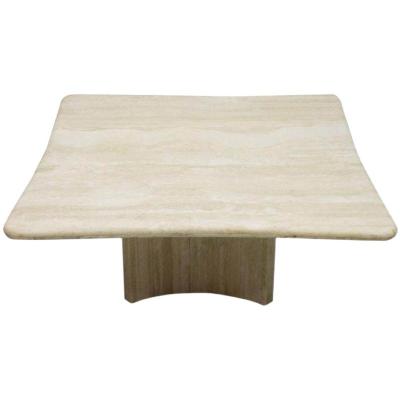 China Modern Travertine Table Top Custom Design Living Room Decor Stone Side Table Dining Marble Coffee Table Luxury Travertine Furniture for sale