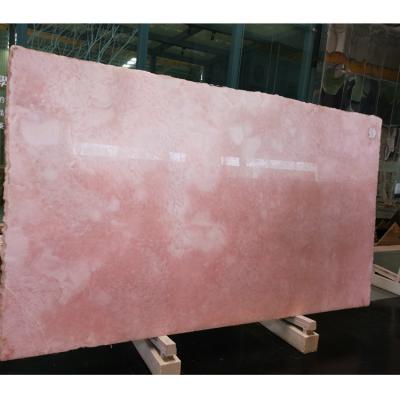 China Modern Jumbo Edge Backlit Natural Stone Random Pink Stone Random Pink Hotel Project Slab Pure Agate Onyx for sale