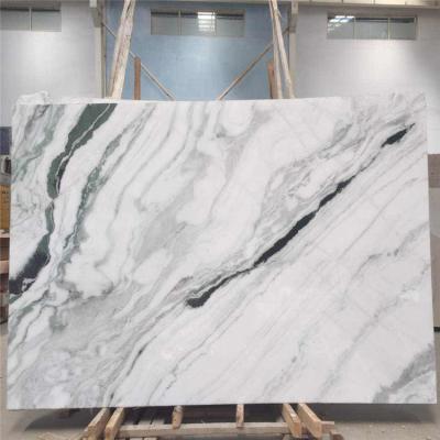 China Wholesale modern interior stone black material panda vein hotel factory price white marble tiles china for floor paver and wall decor for sale