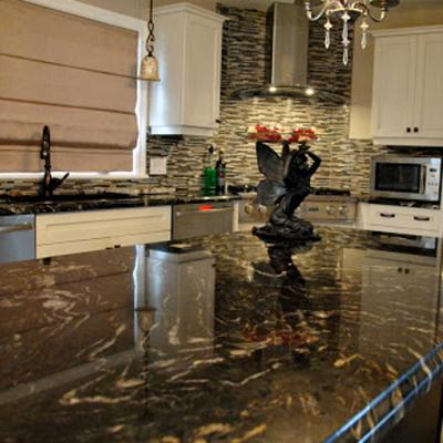 China Modern Kitchen Island Slab 3cm All Edges Polished House Project Black Taurus Custom Cut To Size Granite Stone Corner Rounded Countertops for sale