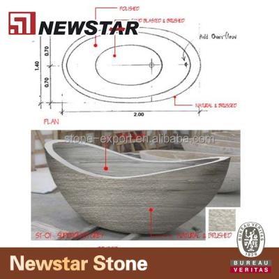 China Newstar Massage Ware Natural Granite Bowl Bathroom Kit Products Marble Stone Bathtubs For Sale Best Selling Products for sale