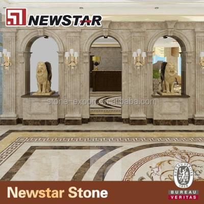 China Natural Stone Travertine Arched Interior Folding Door for sale