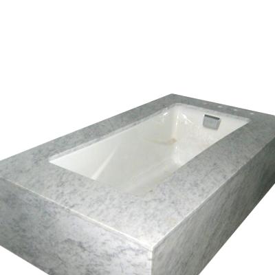 China Newstar china factory bathroom decoration cararra enclosed white marble stone bathtub for sale