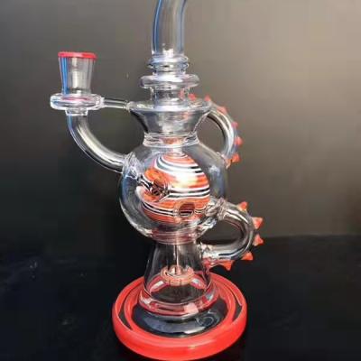 China Factory Wholesale Custom Red Glass Water Pipe Hookah Bottles Pool Rig Recyclable Eco-friendly Glowing At Night for sale