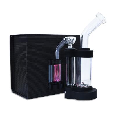 China Factory Wholesale Custom Black Lightning-Lit Electric Hookah Bottles Set High Borosilicate Eco-Friendly Recyclable New Glass Tesla for sale