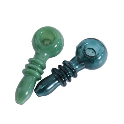 China China Manufacture Professional Custom Green Small Pipes Herb Spoon Glass Pipe Exquisite And Durable for sale