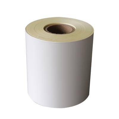 China Heat Sensitive Direct Liner Sticker Yellow Premium Heat Sensitive Paper Quality Jumbo Rolls for sale