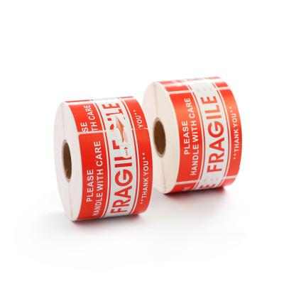 China Preprint Stickers Customized 2x3 Inch Strong Self Adhesive Fragile Caution Labels Stickers For Shipping for sale